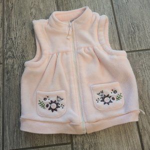 🏷 3/$15 or 5/$20 Baby Essentials baby girl fleece zippered vest pink size 18M